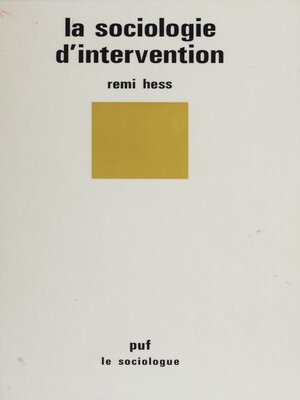 cover image of La Sociologie d'intervention